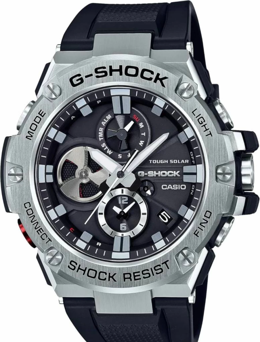 Casio G-Shock GST-B100-1ACR Men's Black Analog-Digital Quartz Watch with Stainless Steel Band