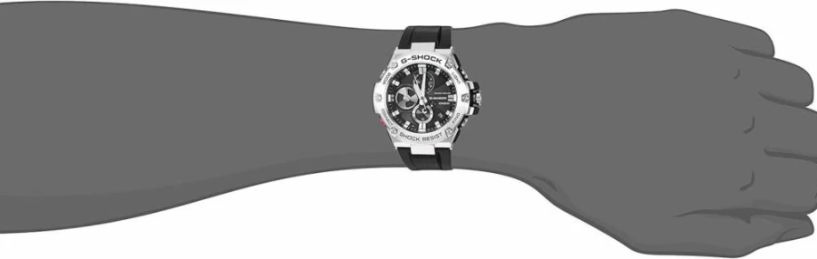 Casio G-Shock GST-B100-1ACR Men's Black Analog-Digital Quartz Watch with Stainless Steel Band