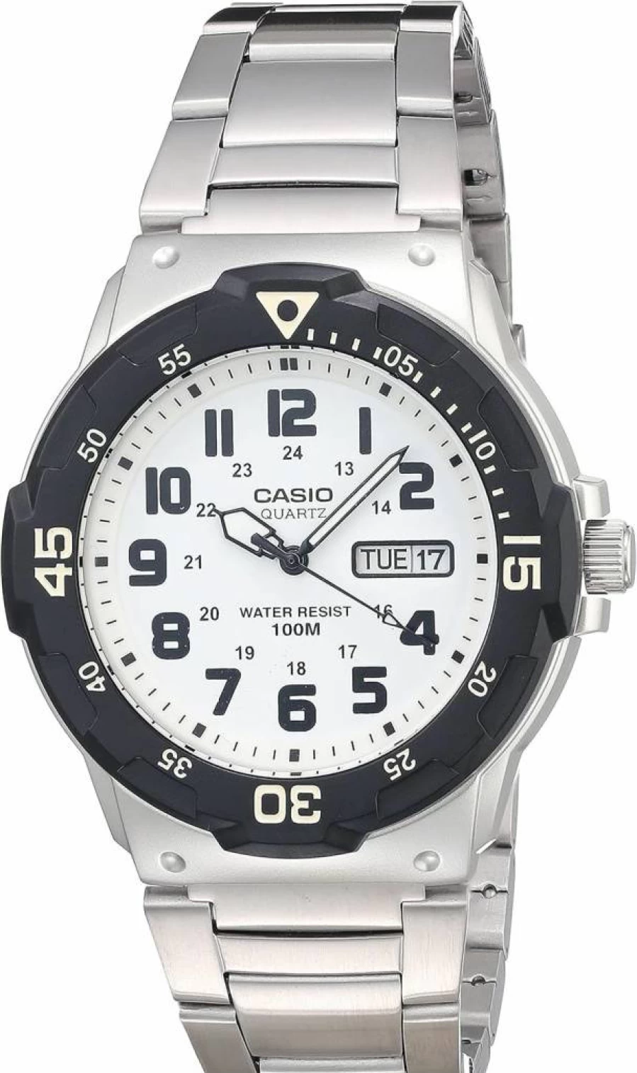 Casio MRW200H Unisex Analog Watch - 100M Water Resistant, Stainless Steel Case, Resin Band, Date Display, 3-Year Battery Life