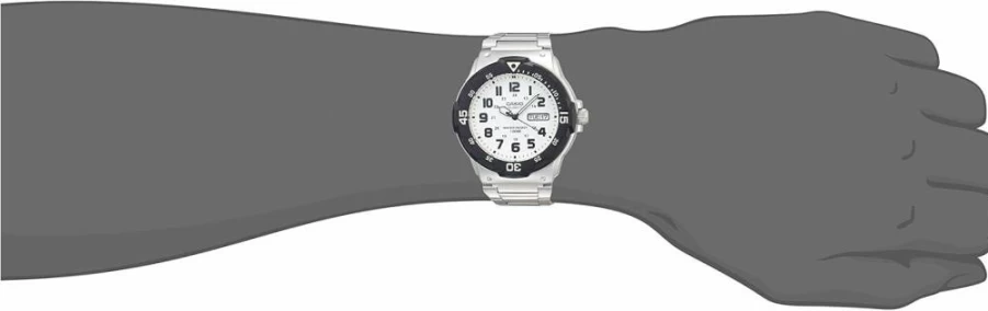 Casio MRW200H Unisex Analog Dive Watch - 100M Water Resistant, Stainless Steel Case, Resin Band, Date Display, 3-Year Battery Life