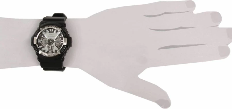 G-Shock GA-200BW-1ACR Men's Glossy Black & Chrome Shock-Resistant Quartz Watch 200M Water Resistant