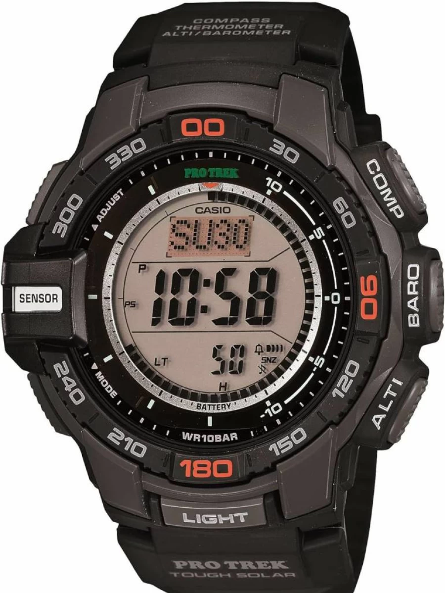 Casio Pro Trek PRG-270-1 Men's Solar-Powered Digital Outdoor Watch with Triple Sensor, Multifunction Sport Watch