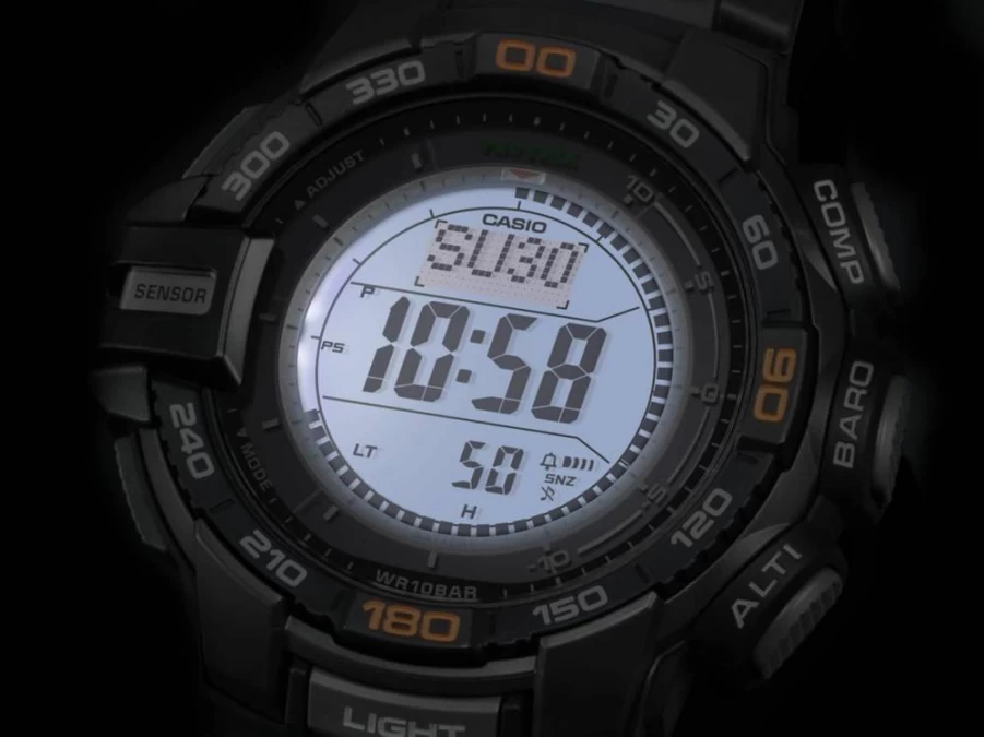 Casio Pro Trek PRG-270-1 Men's Solar-Powered Digital Outdoor Watch with Triple Sensor, Multifunction Sport Watch