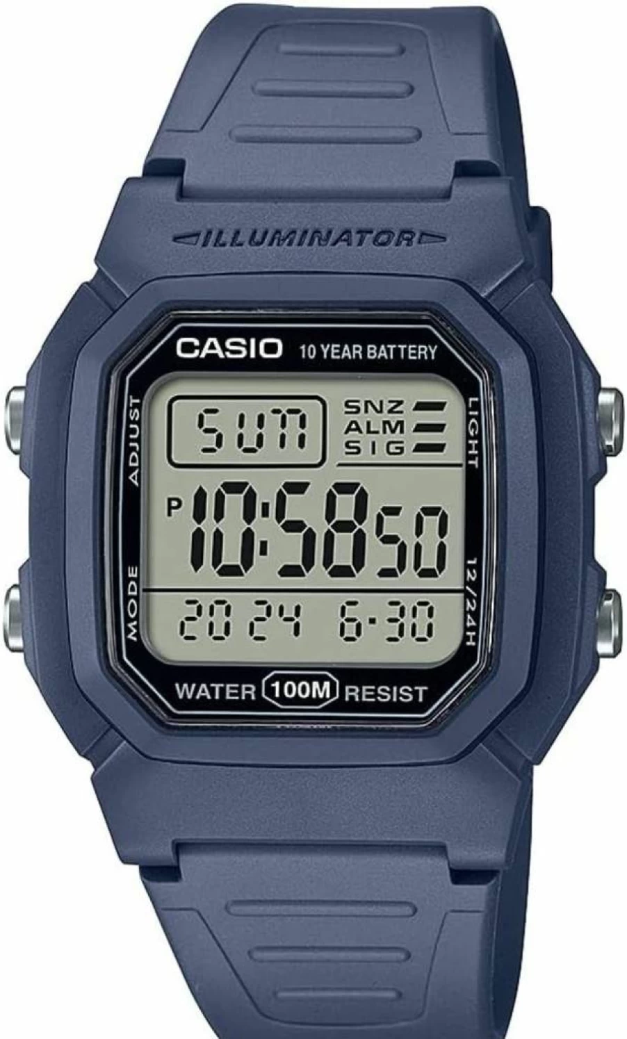 Casio W800Hg Men's Digital Watch with 100M Water Resistance, Multi-Function Alarm, Stopwatch, Auto Calendar, Countdown Timer, LED Light, Dual Time, and 10-Year Battery Life
