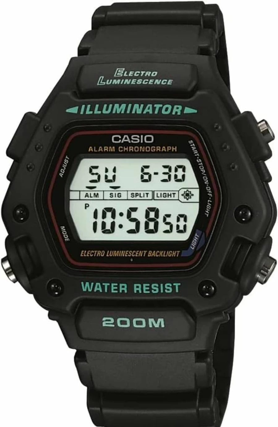 Casio Men's DW290-1V Digital Sport Watch with Alarm, Chronograph & Shock Resistance - Classic Black Design