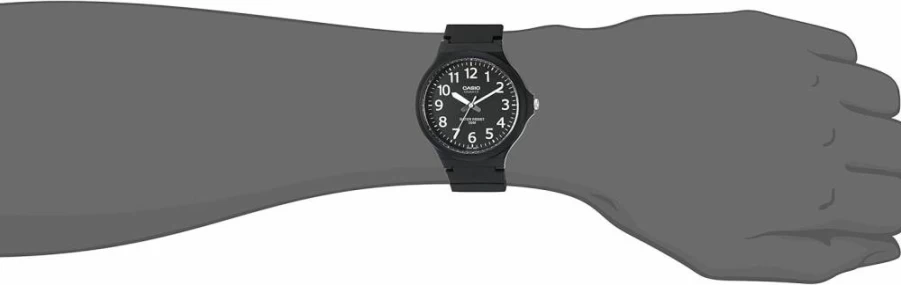 Casio MW240 Men's Analog Quartz Watch - Large Resin Case, 50M Water Resistant, Easy-to-Read Arabic Numerals, 3-Year Battery Life