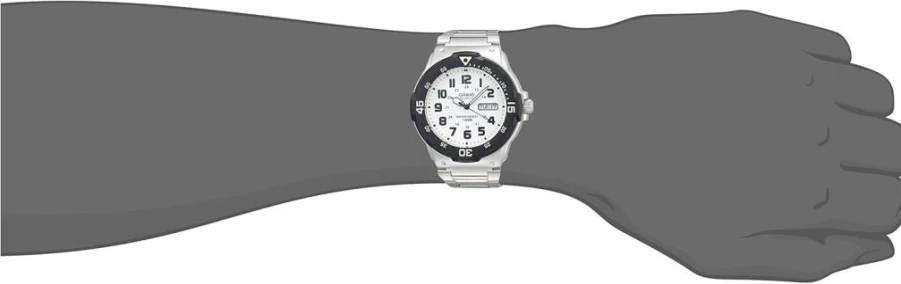 Casio MRW200H Unisex Analog Dive Watch - 100M Water Resistant, Stainless Steel Case, Resin Band, Date Display, 3-Year Battery Life