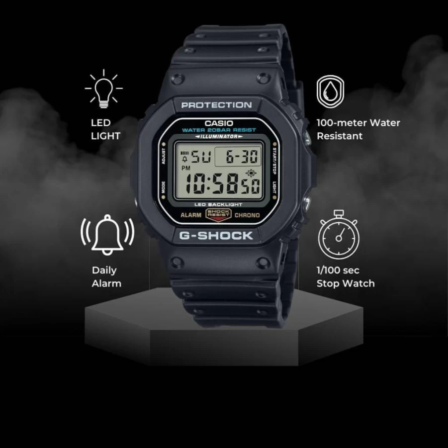 G-Shock DW5600UE Men's Black Resin Strap Digital Quartz Watch by Casio