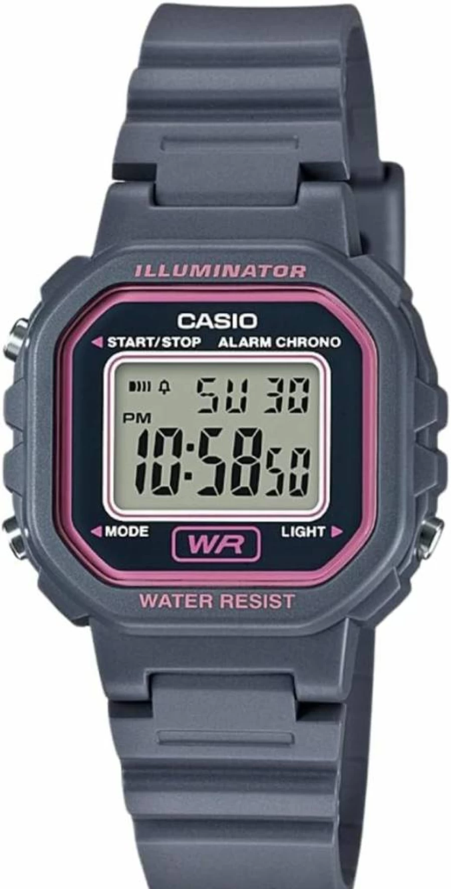 Casio LA20WH Women's Digital Watch with Water Resistance, LED Light, Auto Calendar, Stopwatch, and 5-Year Battery Life