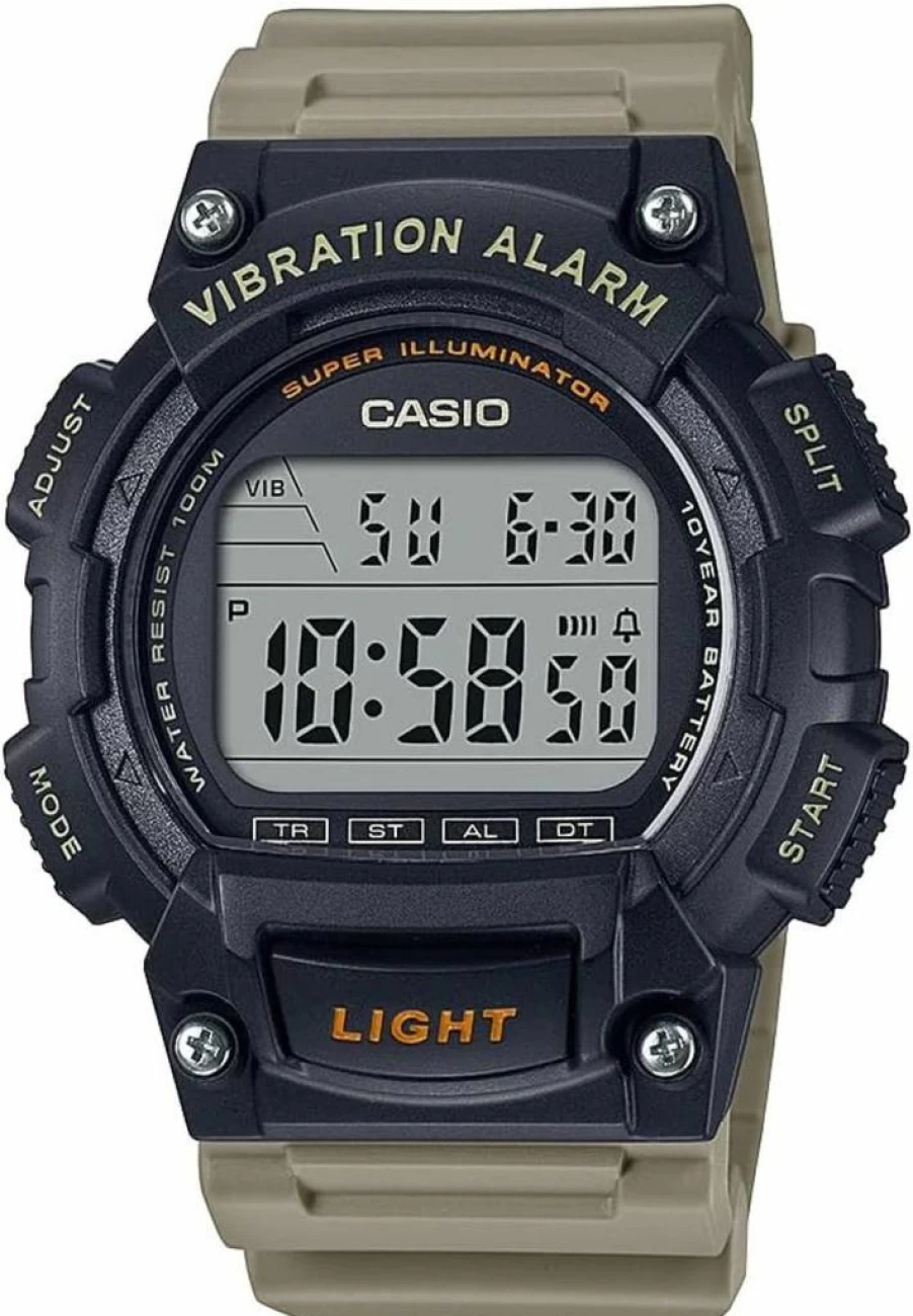 Casio W736H Men's Digital Watch with Stopwatch, Countdown Timer, Super Illuminator LED, 100M Water Resistance, Alarm, Auto Calendar, Dual Time, 10-Year Battery