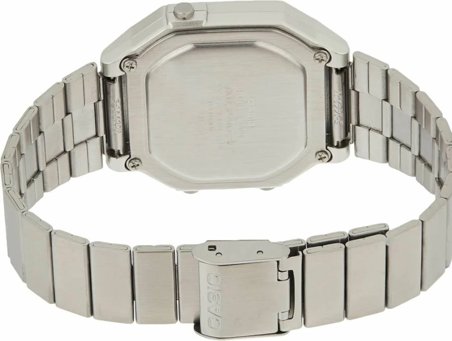 Casio B650WD-1ACF Silver Digital Watch for Men - Classic Quartz Chronograph with Stainless Steel Band