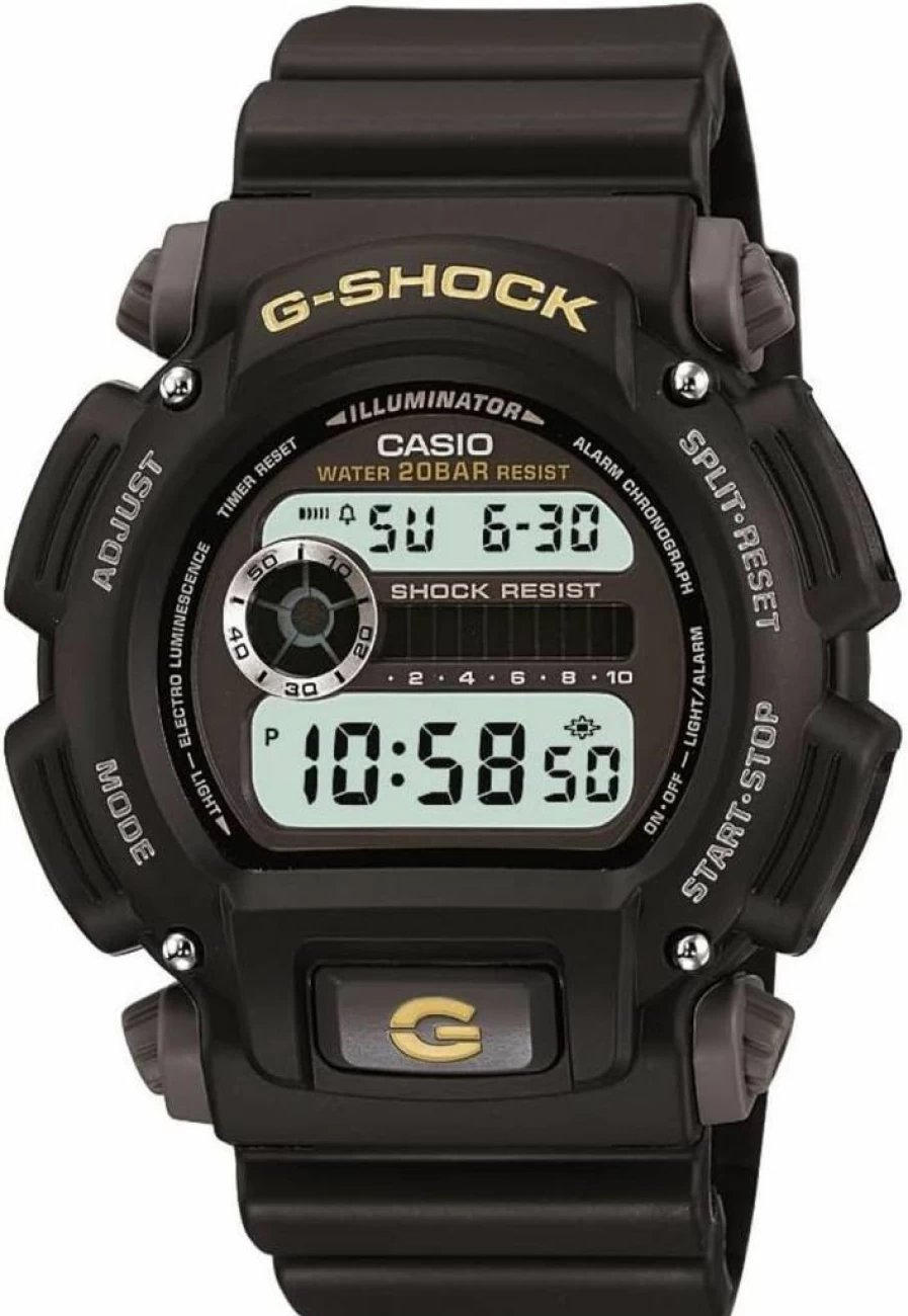 G-Shock Men's Digital Watch DW9052 - Black Shock-Resistant 200M Waterproof Stopwatch, Countdown Timer, LED Light, Multi-Alarm, Dual Time, Auto Calendar