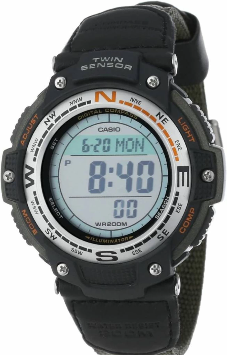 Casio SGW100 Digital Watch with Compass, Thermometer, 200M Water Resistance, Stopwatch, World Time, Alarm, and Auto Calendar – Outdoor Sports Watch
