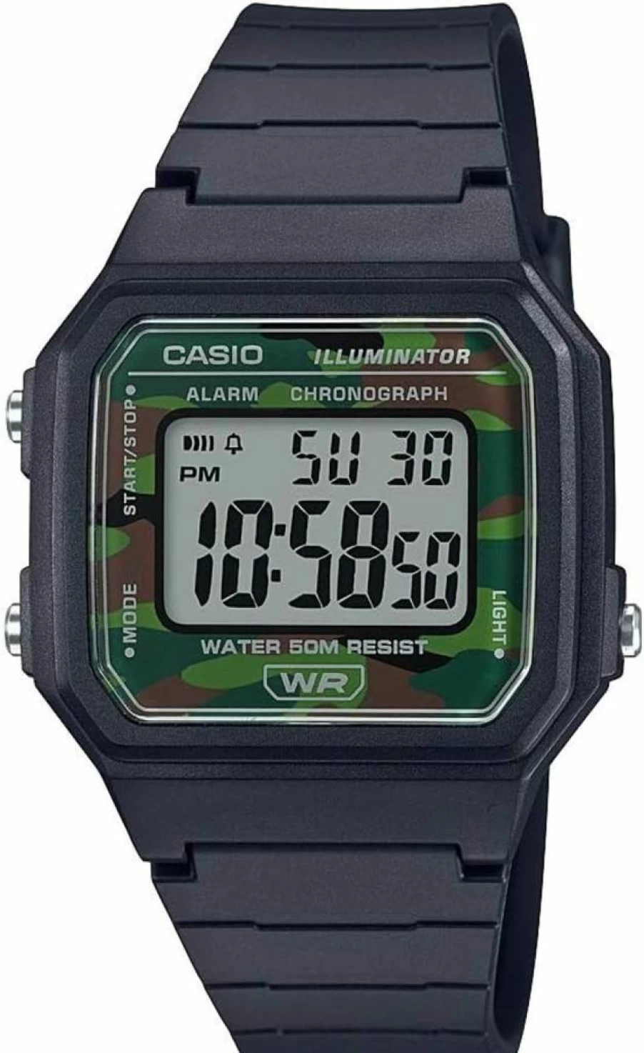 Casio W217H Men's Digital Watch with 50M Water Resistance, Stopwatch, LED Backlight, Countdown Timer, Alarm, and 7-Year Battery Life