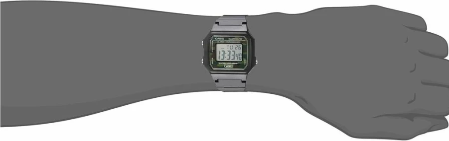 Casio W217H Men's Digital Watch with 50M Water Resistance, Stopwatch, LED Backlight, Countdown Timer, Alarm, and 7-Year Battery Life