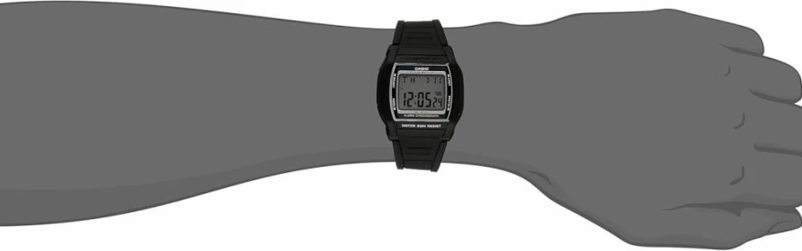 Casio W201-1AV Men's Digital Chronograph Alarm Watch with LED Light
