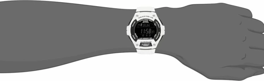Casio W-S220C-7BVCF Digital Sport Watch for Men - White Resin Strap, Quartz Movement, Water Resistant