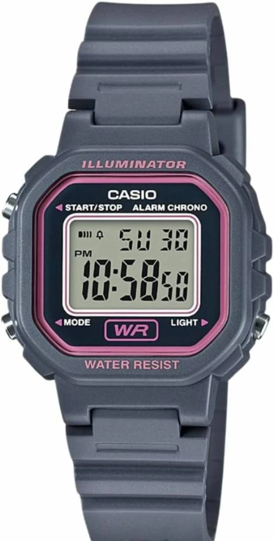 Casio LA20WH Women's Digital Watch with Water Resistance, LED Light, Auto Calendar, Stopwatch, and 5-Year Battery Life