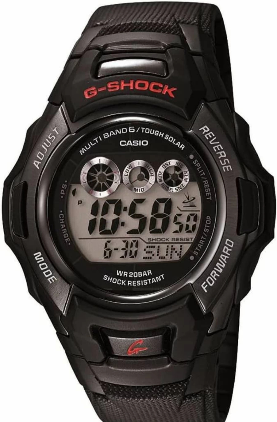 Casio G-Shock GWM530A-1 Men's Solar-Powered Digital Watch with Atomic Timekeeping, 200M Water Resistance, Shock Resistant, World Time, Black