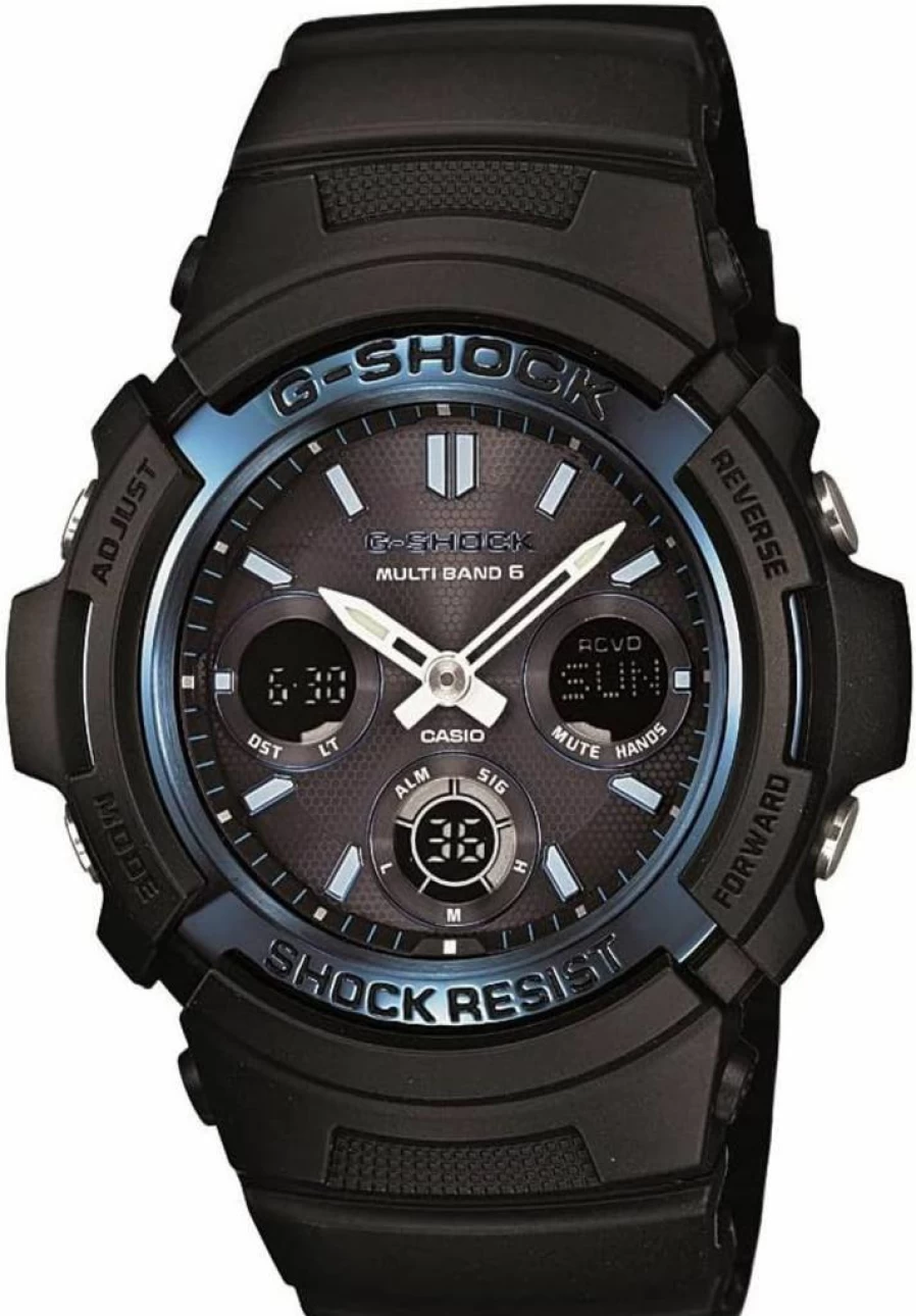 Casio G-Shock AWG-M100A-1ACR Men's Tough Solar Black Resin Sport Watch - Shock Resistant, Waterproof, Solar-Powered