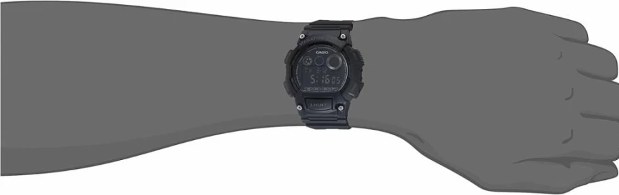 Casio W735H Men's Digital Watch with Stopwatch, Countdown Timer, Super Illuminator LED, 100M Water Resistance, Alarm, Auto Calendar, Dual Time, 10-Year Battery