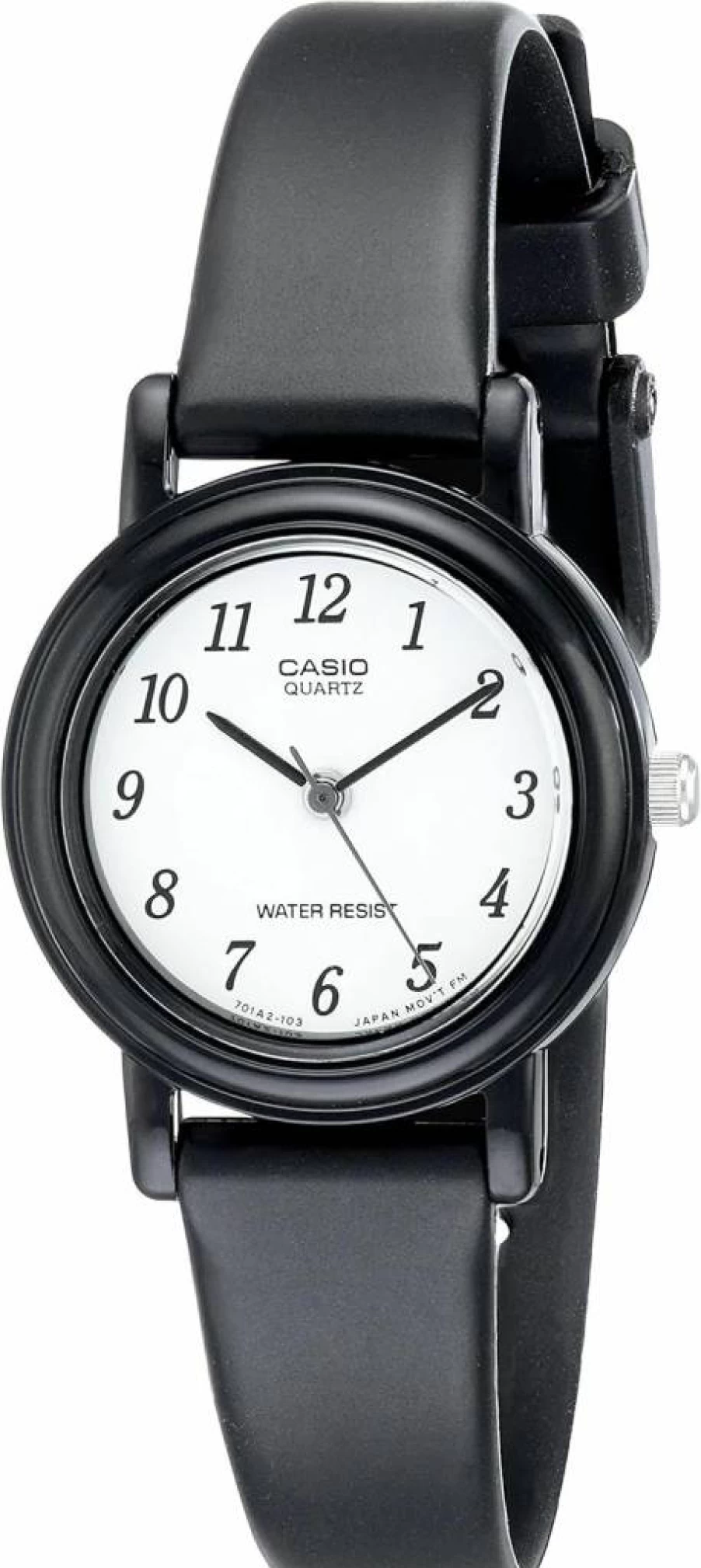 Casio Women's LQ-139B Classic Analog Watch - Slim Round Black Dial Stainless Steel Band