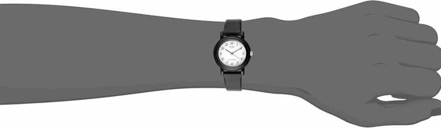 Casio Women's LQ-139B Classic Analog Watch - Slim Round Black Dial Stainless Steel Band