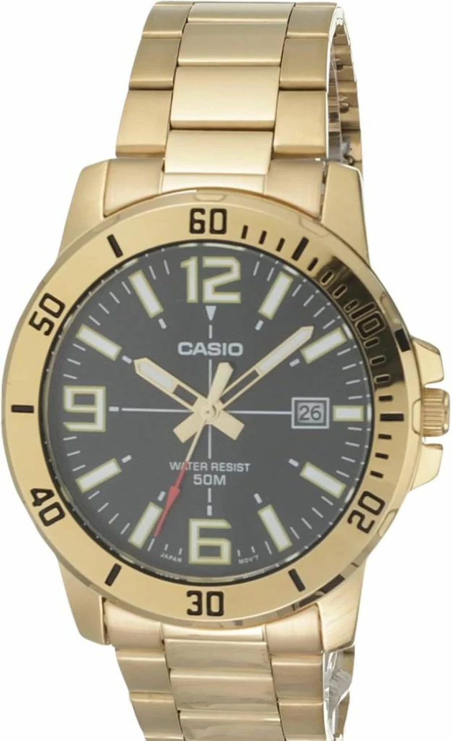 Casio Men's Stainless Steel Diver Watch - Water-Resistant Analog Timepiece for Men