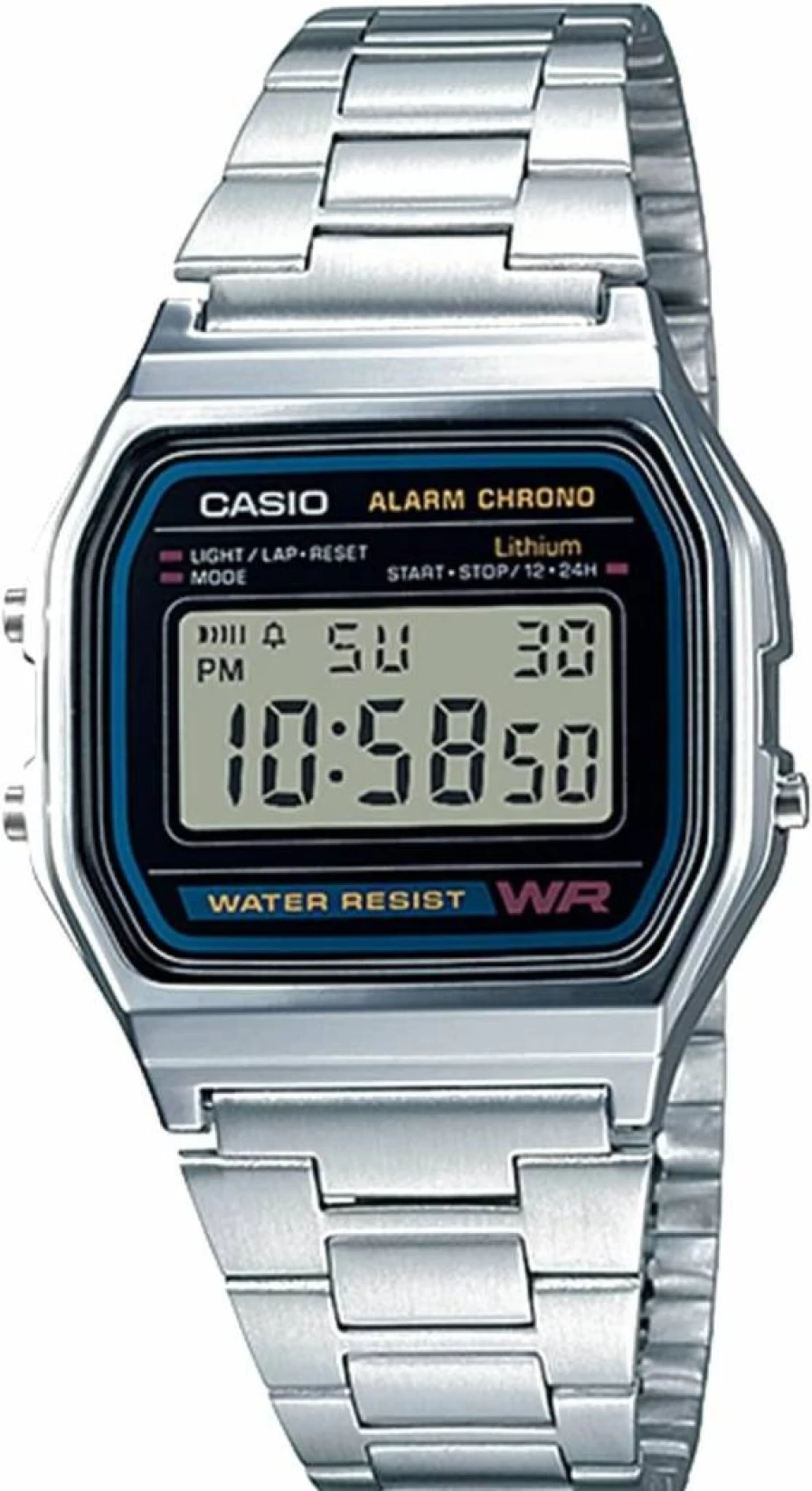 Casio A158WA-1DF Vintage Digital Watch for Men & Women with Stopwatch, Alarm, LED Light, and 7-Year Battery
