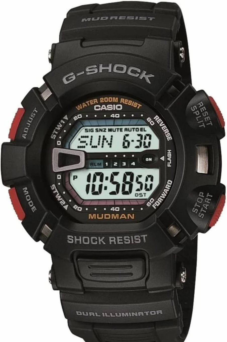 Casio G-Shock Mudman G-9000-1V Men's Digital Watch with Super Illuminator, 52mm Quartz, Shock & Mud Resistant
