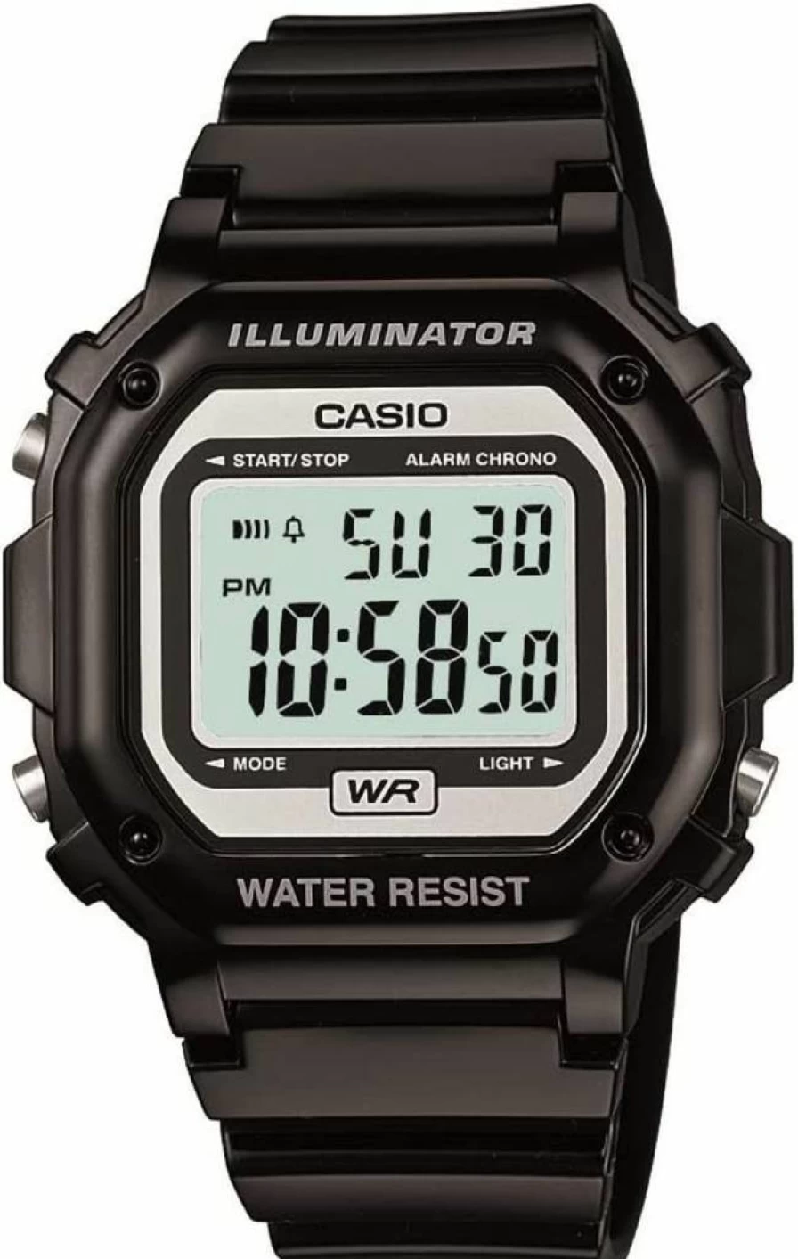 Casio F108WH Men's Digital Watch with LED Illuminator, Water Resistant, Daily Alarm, Stopwatch, Date/Day Display, and 7-Year Battery