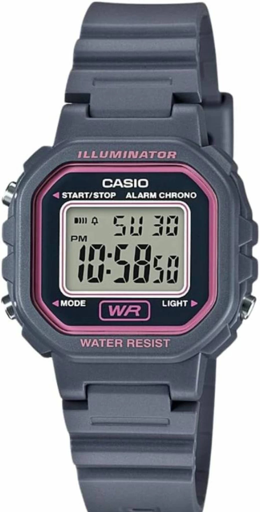 Casio LA20WH Women's Digital Watch with Water Resistance, LED Light, Auto Calendar, Stopwatch, and 5-Year Battery Life