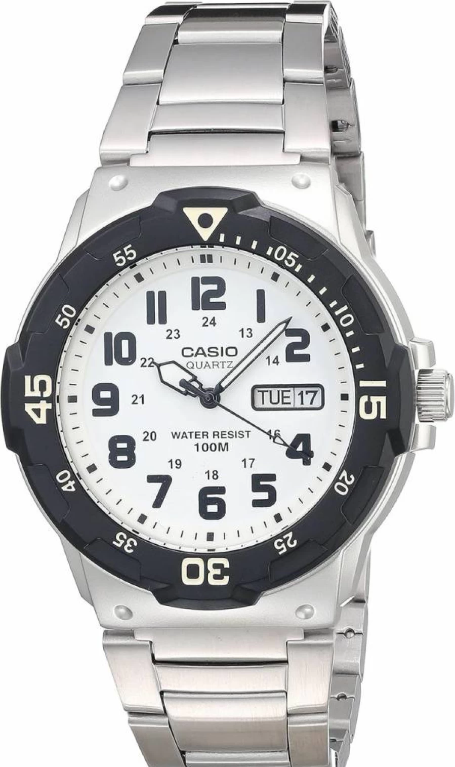 Casio MRW200H Unisex Analog Dive Watch - 100M Water Resistant, Stainless Steel Case, Resin Band, Date Display, 3-Year Battery Life