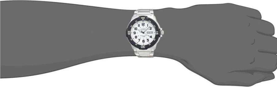 Casio MRW200H Unisex Analog Dive Watch - 100M Water Resistant, Stainless Steel Case, Resin Band, Date Display, 3-Year Battery Life
