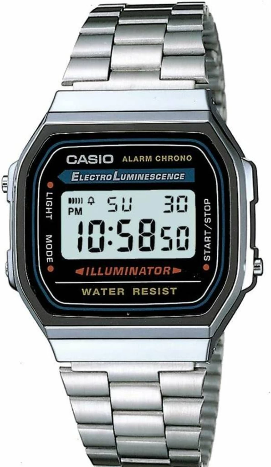 Casio A168WA-1 Vintage Digital Watch with Electro-Luminescence for Men