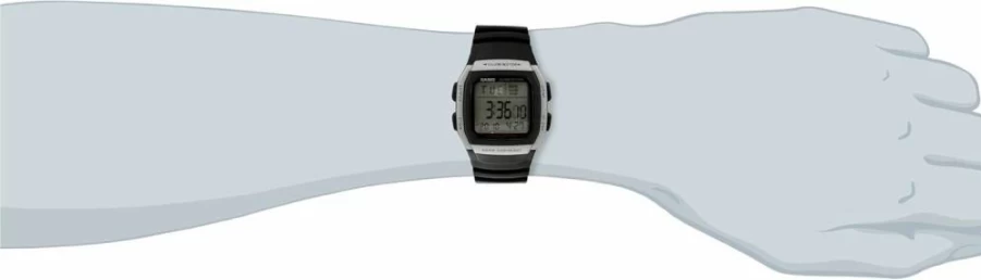 Casio Men's W96H-1AV Black Stainless Steel Digital Sport Watch - Water Resistant & Durable Design