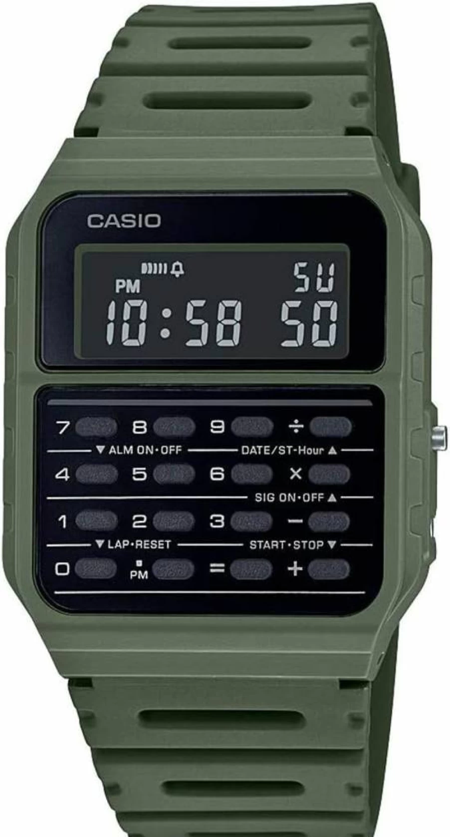 Casio CA53W-1 Vintage Calculator Watch with Stopwatch, Water Resistant, Dual Time, Daily Alarm, Auto Calendar & 5-Year Battery
