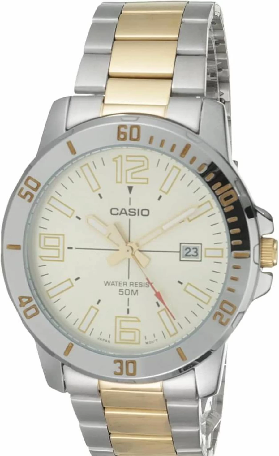Casio MTP-VD01SG-9BV Classic Two-Tone Stainless Steel Watch with Date Display