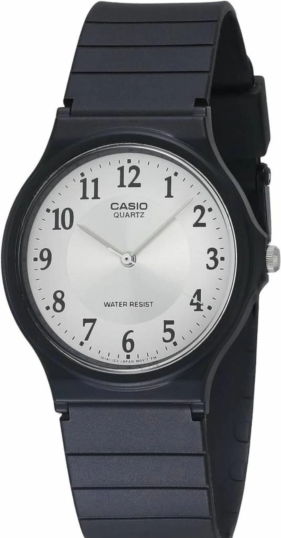 Casio MQ24 Classic Men's Quartz Analog Watch - Water Resistant Resin Case & Band, 3-Hand Display, Long-Lasting 3-Year Battery