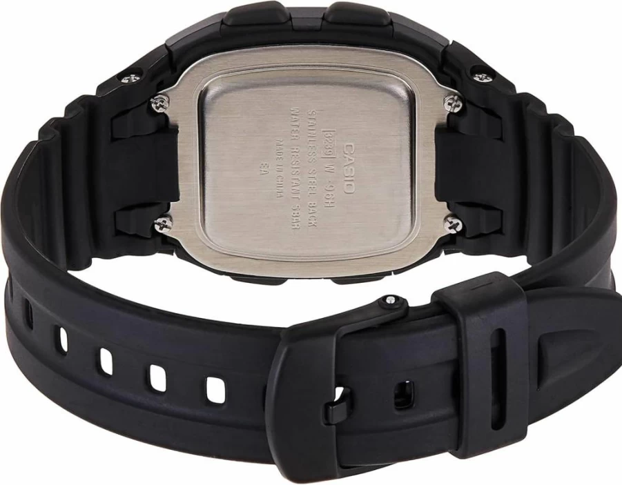 Casio W96H-1BV Men's Digital Sport Watch - Classic Black Resin Strap