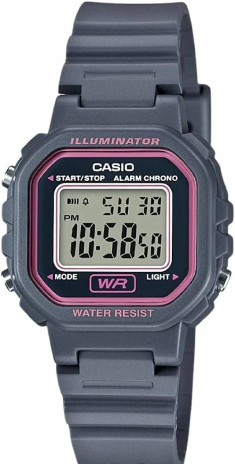 Casio LA20WH Women's Digital Watch with LED Light, Water Resistant, Stopwatch, Auto Calendar, Date Display, 5-Year Battery Life